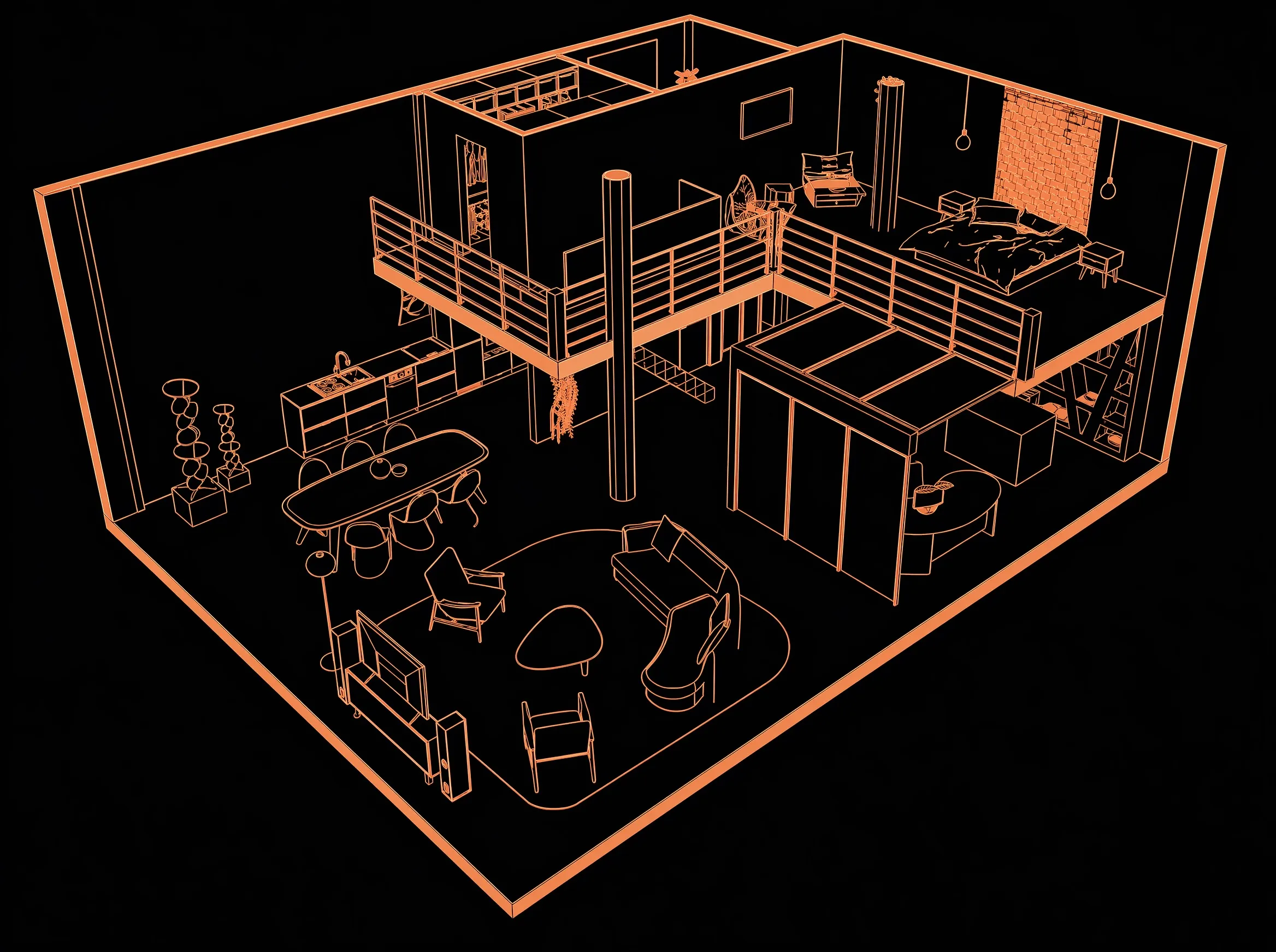 Axonométrie du loft HOMOMA